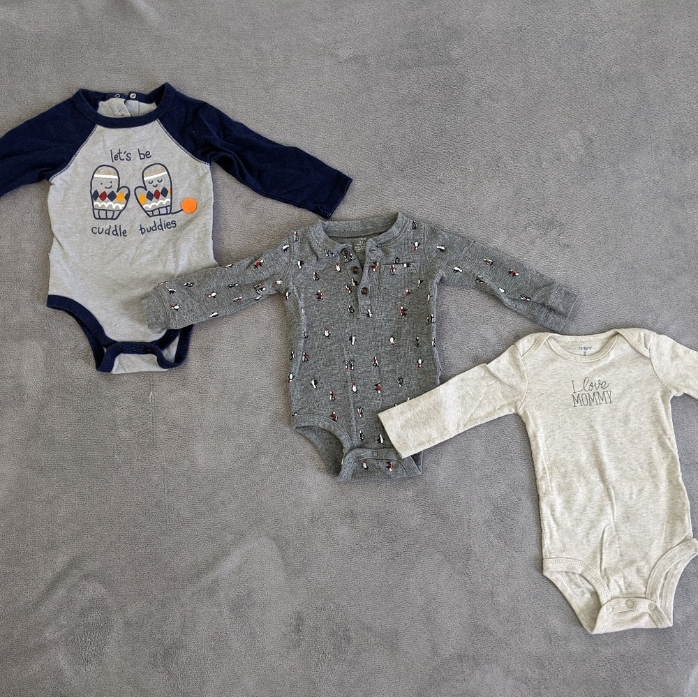 Long sleeve onesie bundle of 3